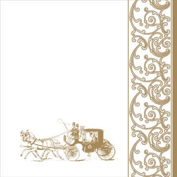 20 Servietten - 33 x 33 cm , Tiere - Pferde,  Menschen - Personen,  Sonstiges - Muster,  Ereignisse - Hochzeit,  Everyday,  lunchservietten,  Hochzeitskutsche