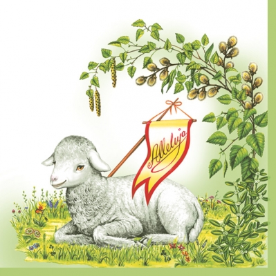 20 Servietten - 33 x 33 cm ,  Tiere -  Sonstige,  Pflanzen -  Sonstige,  Frühjahr,  lunchservietten,  Lämmer