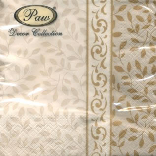 20 Servietten - 33 x 33 cm EVERLEAVES cream,  Sonstiges - Muster,  Sonstiges -  Sonstiges,  Everyday,  lunchservietten,  Blumenranke