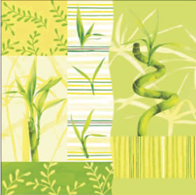 20 Servietten - 33 x 33 cm BAMBOO,  Regionen - Asien,  Everyday,  lunchservietten,  Bamboo