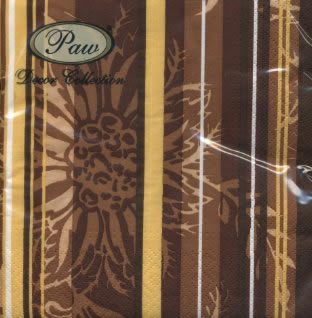 20 Servietten - 33 x 33 cm MODERN STRIPES brown,  Blumen -  Sonstige,  Sommer,  lunchservietten