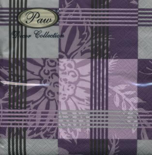 20 Servietten - 33 x 33 cm MODERN GRID violet,  Blumen -  Sonstige,  Everyday,  lunchservietten