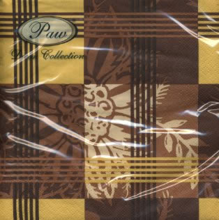 20 Servietten - 33 x 33 cm MODERN GRID brown,  Blumen -  Sonstige,  Everyday,  lunchservietten
