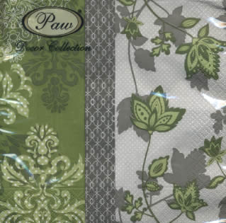 20 Servietten - 33 x 33 cm NEW LOOK green/gray,  Blumen -  Sonstige,  Everyday,  lunchservietten