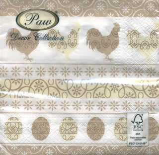 20 napkins - 33 x 33 cm EASTER LOOK beige,  Easter - chicken / cock    ,  Easter - Easter eggs,  Easter,  lunchnapkins