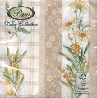 20 Servietten - 33 x 33 cm FLOWERING,  Blumen,  Sommer,  lunchservietten