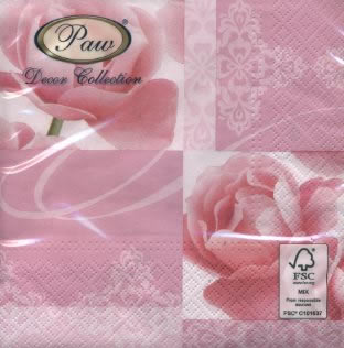 20 Servietten - 33 x 33 cm ROSES LOVE rosa,  Blumen - Rosen,  Sommer,  lunchservietten