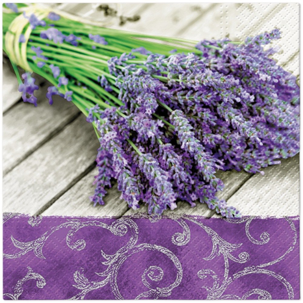 20 Servietten - 33 x 33 cm LAVENDER IN THE COUNTRY,  Blumen - Lavendel,  Sommer,  lunchservietten