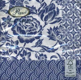20 Servietten - 33 x 33 cm DREAM blue,  Blumen,  Sommer,  lunchservietten