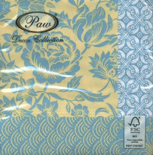 20 Servietten - 33 x 33 cm DREAM turquoise,  Blumen,  Sommer,  lunchservietten