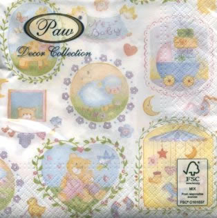 20 Servietten - 33 x 33 cm NEW BABY,  Menschen - Babys,  Ereignisse - Geburt,  Everyday,  lunchservietten