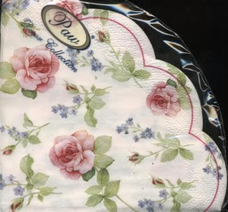 12 Servietten - Rund - 32 cm LEA LA ROSE - 3-lagig, servietten