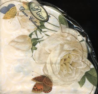 12 Servietten - Rund - 32 cm BENGALE ROSE - 3-lagig, servietten
