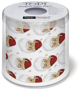 1 Rolle bedrucktes Toilettenpapier - 3-lagig - 200 Blatt A kiss from Santa,  Everyday,  Weihnachten,  bedrucktes Toilettenpapier