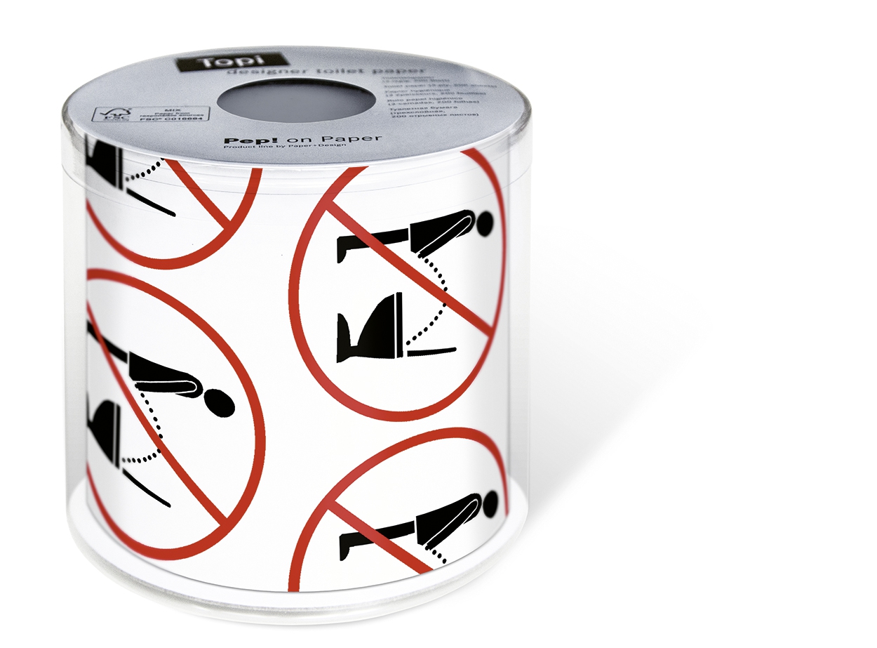 1 Rolle bedrucktes Toilettenpapier - 3-lagig - 200 Blatt Stop it,  Everyday,  bedrucktes Toilettenpapier,  Schild,  Männchen