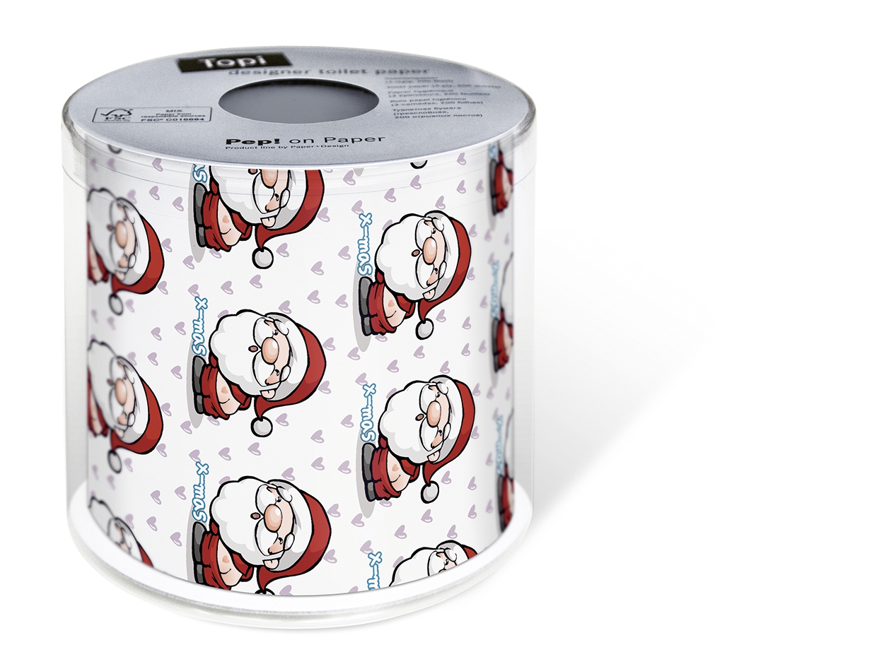 1 Rolle bedrucktes Toilettenpapier - 3-lagig - 200 Blatt Deep in love,  Winter,  Weihnachten,  bedrucktes Toilettenpapier