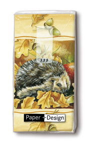 10 bedruckte Taschentücher Prickly,  Everyday,  Herbst,  bedruckte papiertaschentücher,  Igel,  Laub,  Eicheln,  Äpfel