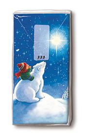 10 bedruckte Taschentücher Polar star,  Tiere,  Winter,  bedruckte papiertaschentücher,  Eisbär