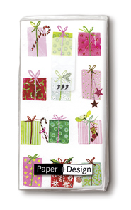 10 bedruckte Taschentücher Colourful presents,  Weihnachten,  Weihnachten,  bedruckte papiertaschentücher