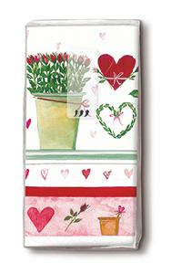 10 bedruckte Taschentücher Growing hearts,  Blumen,  Ereignisse,  Frühjahr,  bedruckte papiertaschentücher,  Herzen