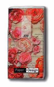 10 bedruckte Taschentücher Symphony of roses,  Blumen,  Sommer,  bedruckte papiertaschentücher,  Rosen