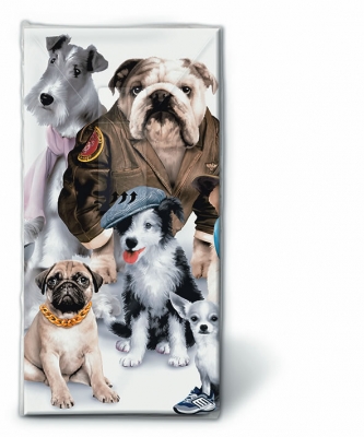 10 bedruckte Taschentücher Dressed dogs,  Tiere,  Everyday,  bedruckte papiertaschentücher,  Hunde