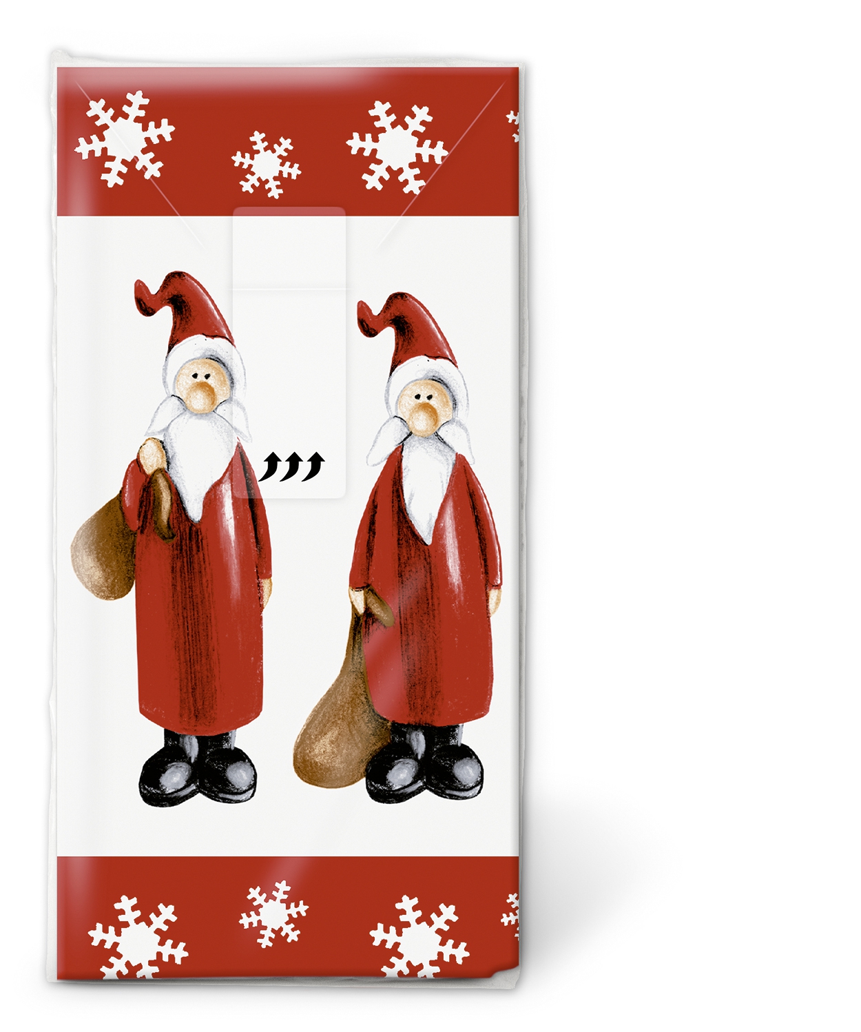 10 bedruckte Taschentücher Off to work red/white,  Winter,  Weihnachten,  bedruckte papiertaschentücher