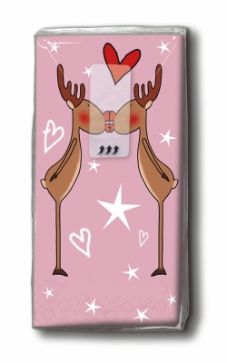 10 bedruckte Taschentücher Kissing elks,  Tiere,  Ereignisse,  Everyday,  bedruckte papiertaschentücher,  Liebe,  Herzen,  Elche