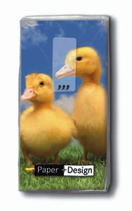 10 bedruckte Taschentücher Lovely ducklings,  Tiere,  Frühjahr,  bedruckte papiertaschentücher