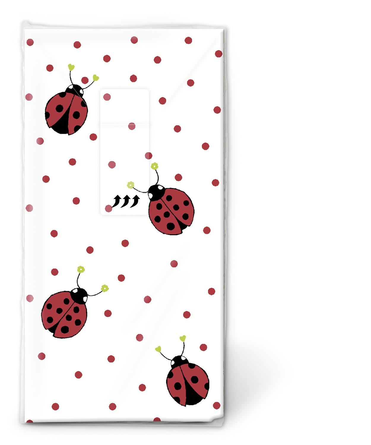 10 bedruckte Taschentücher Ladybirds and dots,  Tiere,  Frühjahr,  bedruckte papiertaschentücher,  Marienkäfer