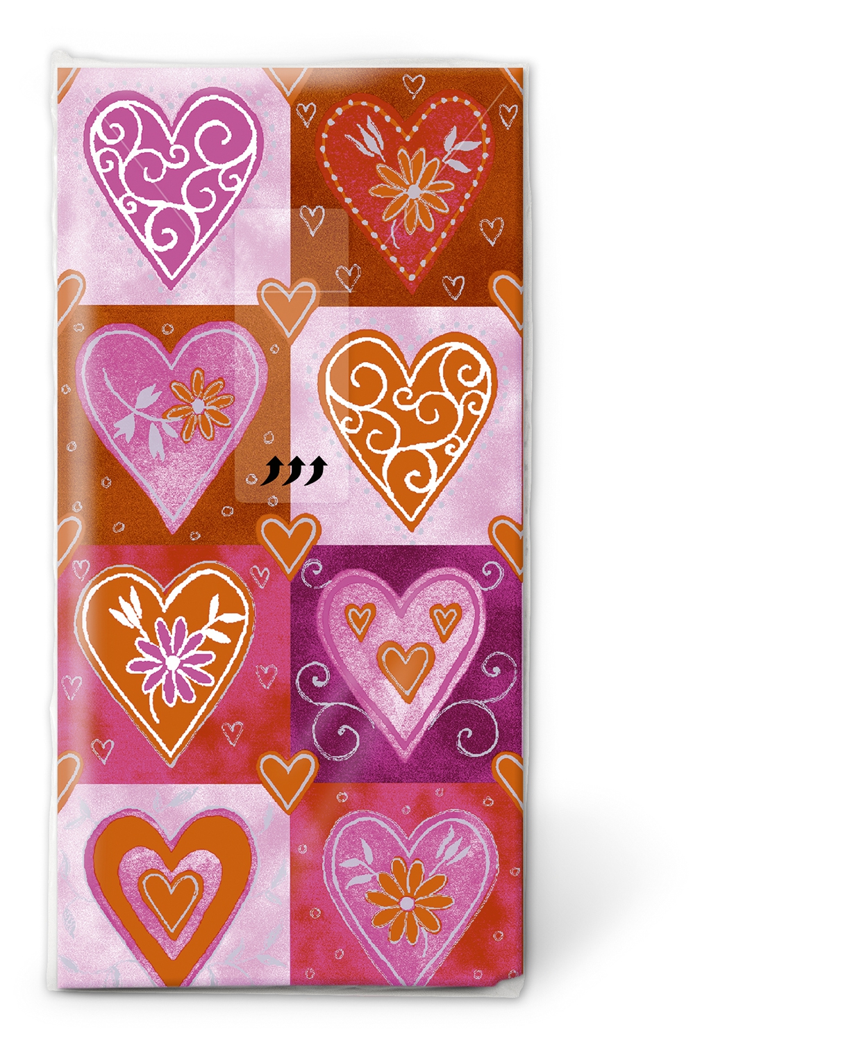 10 bedruckte Taschentücher Filigree hearts,  Ereignisse,  Everyday,  bedruckte papiertaschentücher,  Herzen