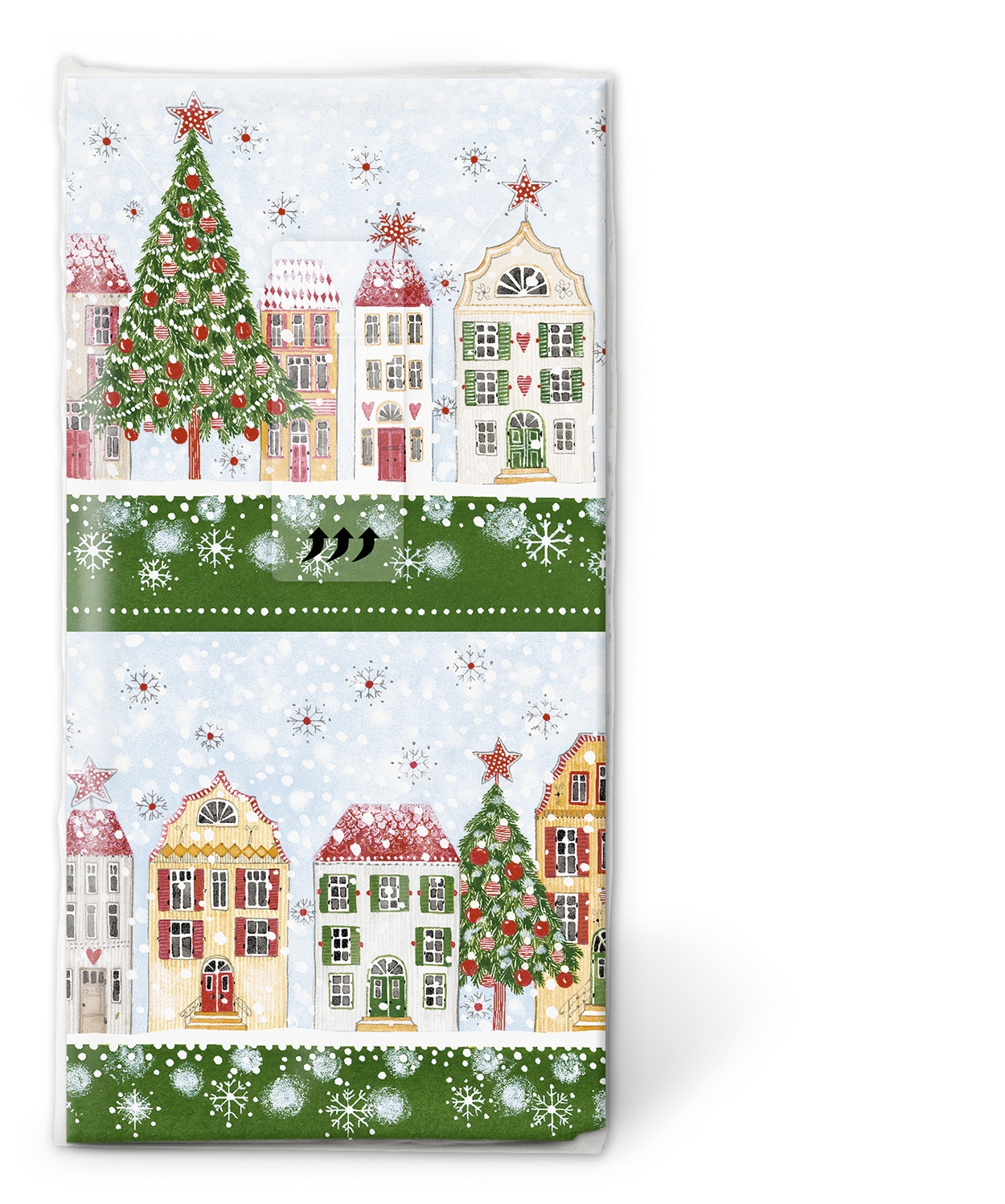 10 bedruckte Taschentücher Christmas town,  Weihnachten,  Winter,  bedruckte papiertaschentücher