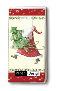 10 bedruckte Taschentücher Speedy Santa,  Weihnachten,  bedruckte papiertaschentücher,  Weihnachtsmann