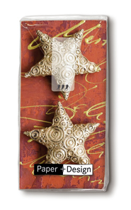 10 bedruckte Taschentücher Embossed stars,  Winter,  Weihnachten,  bedruckte papiertaschentücher,  Sterne