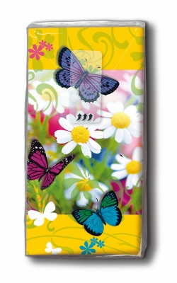 10 bedruckte Taschentücher Colourful spring,  Tiere,  Blumen,  Frühjahr,  bedruckte papiertaschentücher