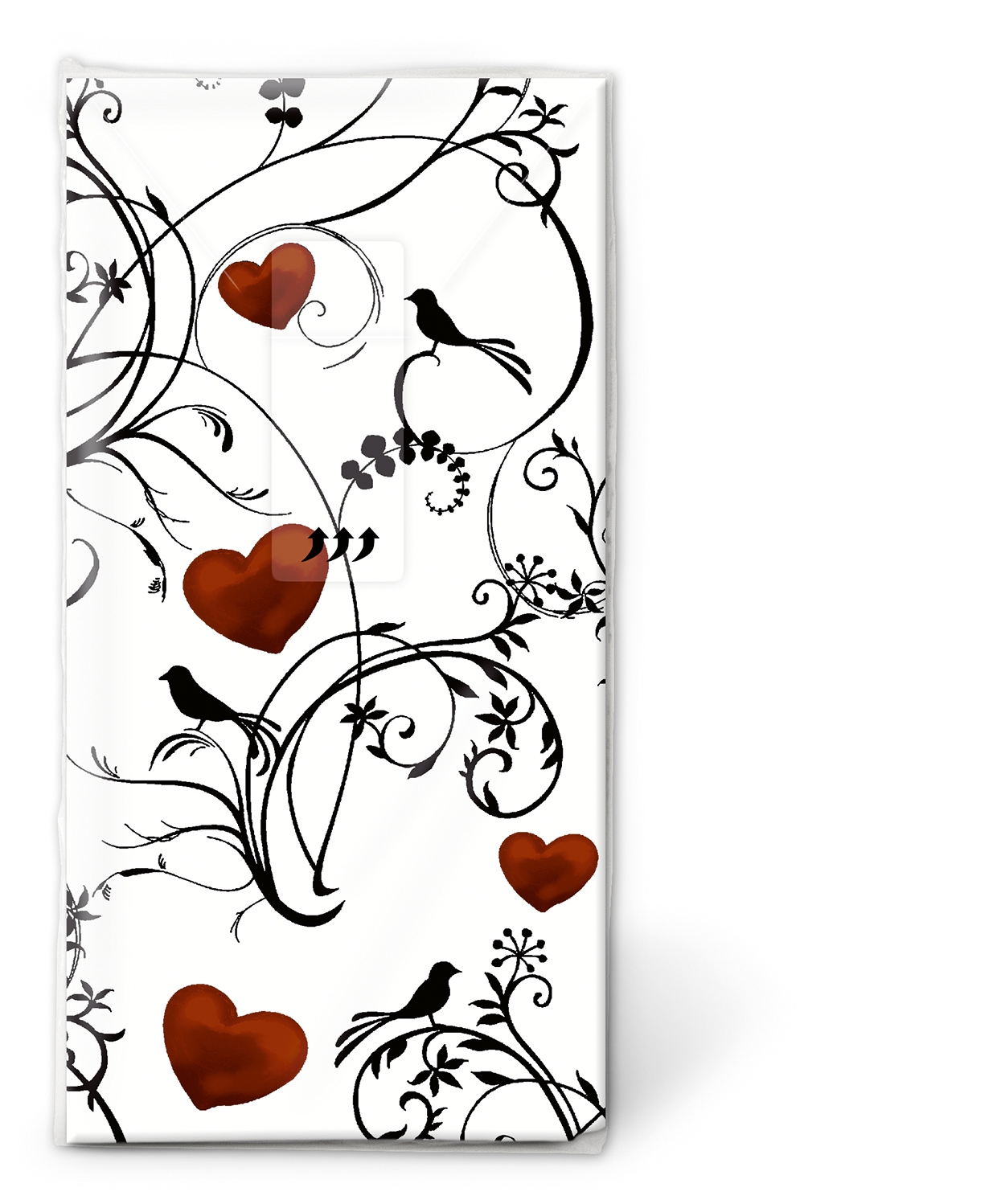 10 bedruckte Taschentücher Ornament with hearts,  Tiere,  Frühjahr,  bedruckte papiertaschentücher