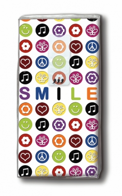 10 bedruckte Taschentücher Smile,  Everyday,  bedruckte papiertaschentücher