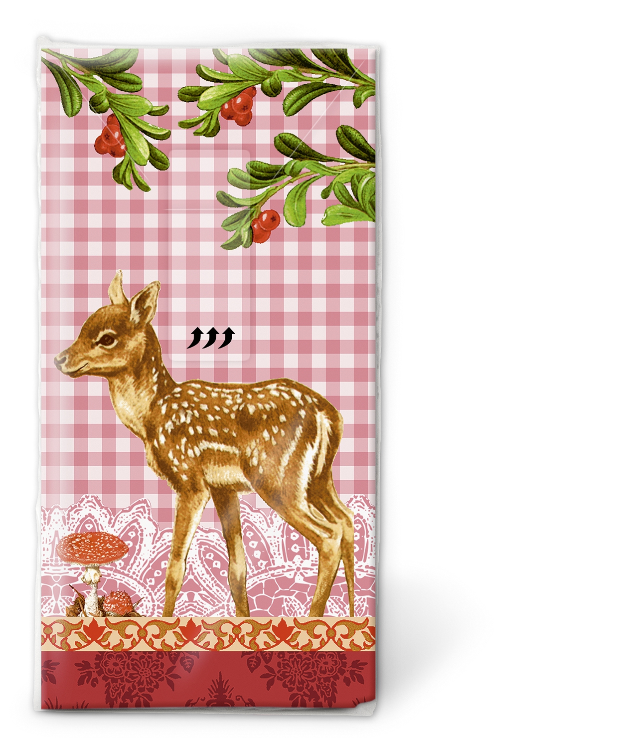 10 bedruckte Taschentücher Bambi,  Tiere,  Winter,  bedruckte papiertaschentücher