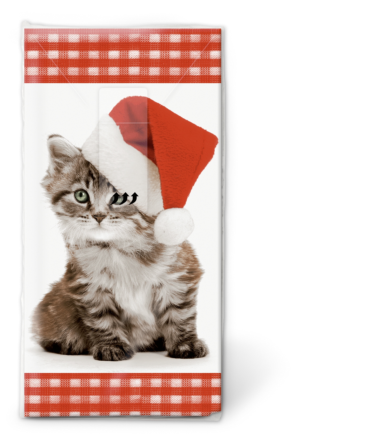 10 bedruckte Taschentücher Santa kitty,  Tiere,  Weihnachten,  bedruckte papiertaschentücher,  Katzen