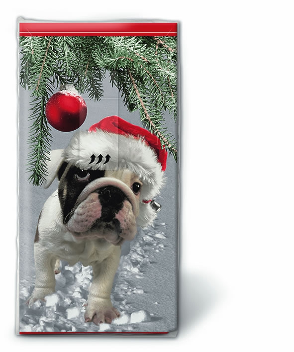 10 bedruckte Taschentücher Santa dog,  Tiere,  Winter,  bedruckte papiertaschentücher,  Hunde