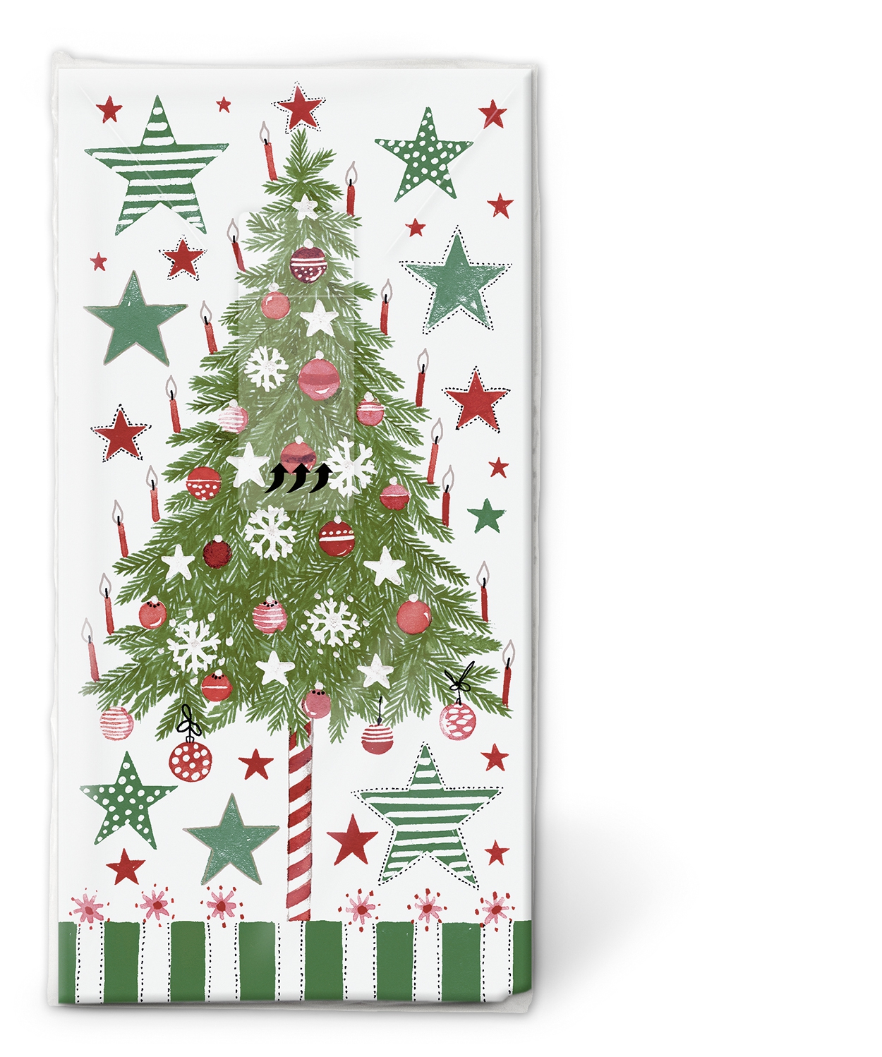 10 bedruckte Taschentücher Decorated tree,  Weihnachten,  Weihnachten,  bedruckte papiertaschentücher