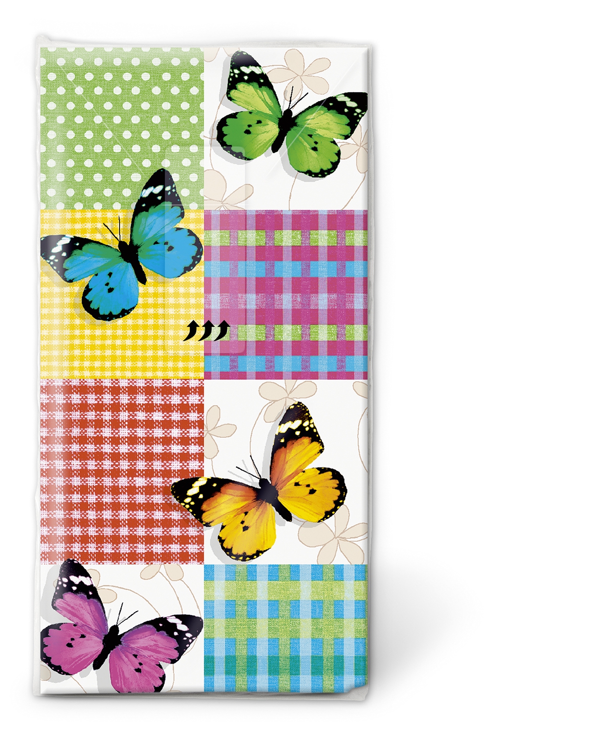 10 bedruckte Taschentücher TT Butterflies & squares,  Tiere,  Sommer,  bedruckte papiertaschentücher,  Schmetterlinge