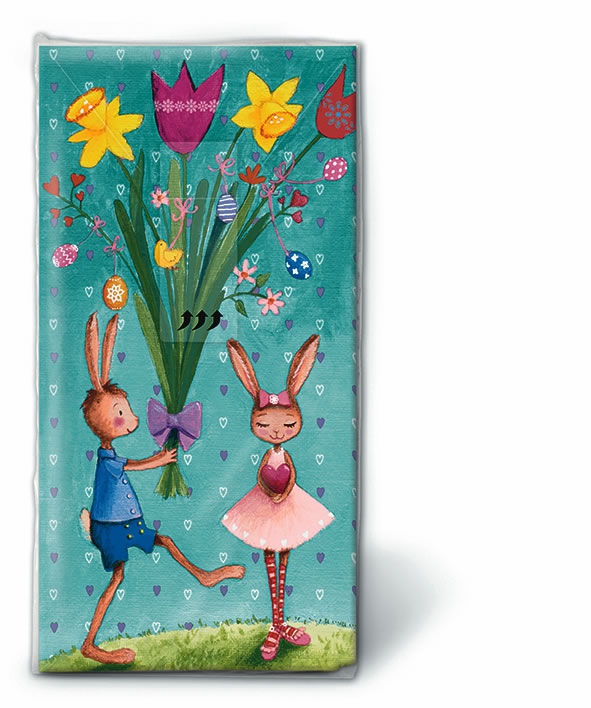 10 bedruckte Taschentücher TT Easter party,  Blumen,  Ostern,  bedruckte papiertaschentücher