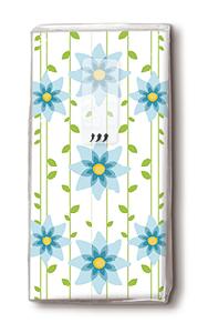 10 bedruckte Taschentücher TT Simple blue flower,  Blumen,  Frühjahr,  bedruckte papiertaschentücher