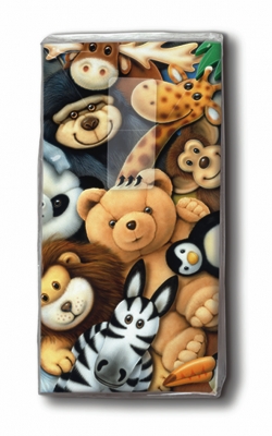 10 bedruckte Taschentücher TT Plush animals,  Tiere,  Everyday,  bedruckte papiertaschentücher