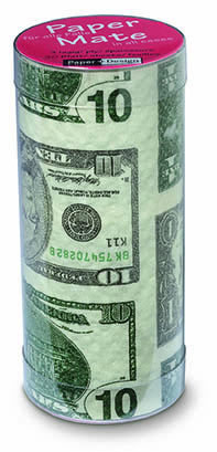 1 mini roles printed toilet paper - 3-ply - 30 sheets Dollar,  Everyday,  printed toilet paper,  Dollar,  bills