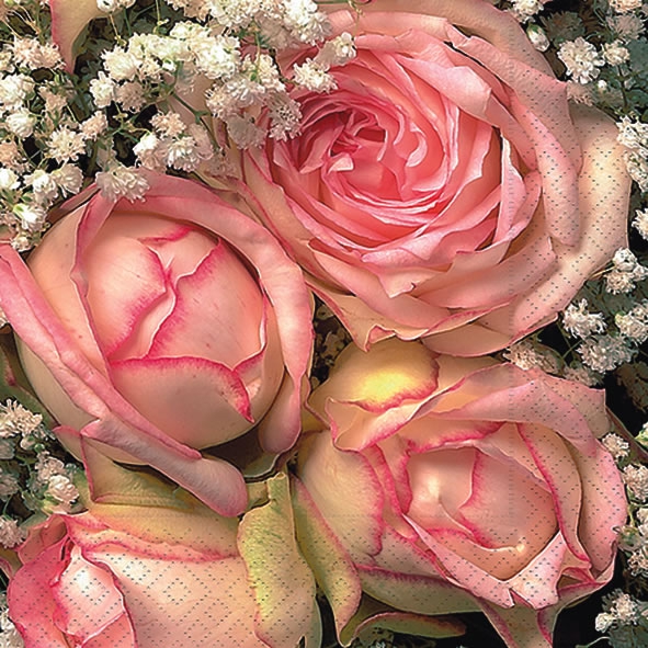 20 Servietten - 25 x 25 cm Royal flower, Blumen -  Sonstige,  Ereignisse - Hochzeit,  Blumen,  Blumen - Rosen,  Sommer,  cocktail servietten,  Rose Rosenstrauß