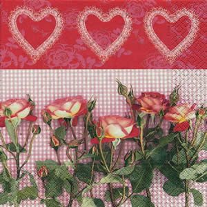 20 Servietten - 25 x 25 cm Rosas y amor,  Blumen - Rosen,  Ereignisse - Liebe,  Sommer,  cocktail servietten