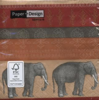 20 Servietten - 25 x 25 cm Elephant parade,  Tiere - Elefanten,  Regionen - Afrika,  Everyday,  cocktail servietten