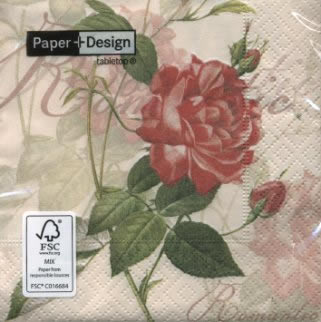 20 Servietten - 25 x 25 cm Classic rose,  Blumen - Rosen,  Sommer,  cocktail servietten